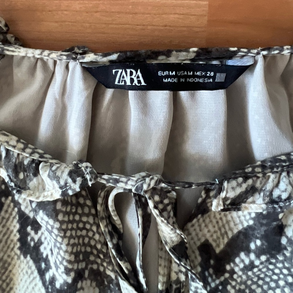 Zara Snake Print Long Sleeve Dress - Picture 6 of 8